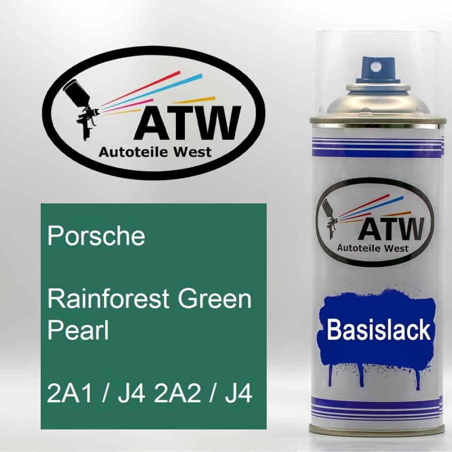 Porsche, Rainforest Green Pearl, 2A1 / J4 2A2 / J4: 400ml Sprühdose, von ATW Autoteile West.